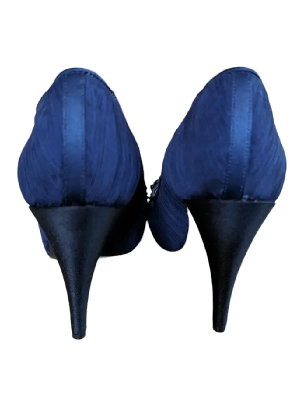 Nina Royal Blue Embellished Peep Toe heels Size 8 EUC